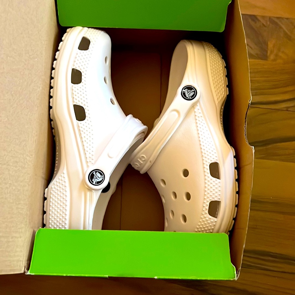 White brand new pair of crocs!
